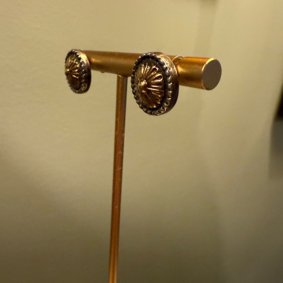Vintage Cynthia Gale Gold/Bronze 925 Sterling Silver Stud Earrings MSRP$140 - Picture 7 of 9